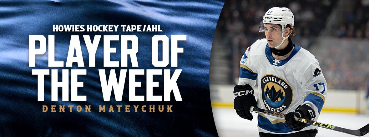 Monsters defenseman Denton Mateychuk named Howies Hockey Tape/AHL Player of the Week